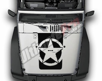 SEC10 Jeep Wrangler Hood Decal; Desert Camo J191274 (07-18 Jeep
