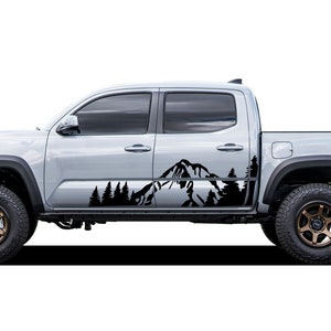Decal Sticker Sport Mountains Forest Compatible with Toyota Tacoma 2005 - Present Side Fender Trees Decals Door