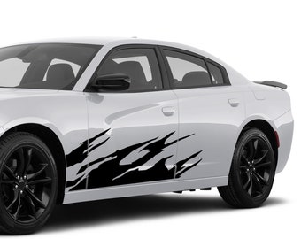 Flames Decal Sticker Compatible with Dodge Charger Sport 2015 2016 2017 2018 2019 2020 Tune Side doors Mirror Vinyl Skirt