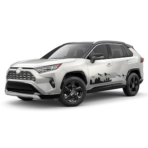 2x Sticker Sport Decal Vinyl Side Door Mountains Decal Compatible with Toyota Rav4 2019 2020 SUV Hybrid