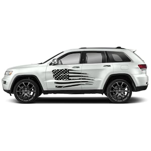 Side Doors Decals Compatible with Jeep Grand Cherokee WK2 2011 - 2021 Decal US Flag Vinyl Sticker American Vinyl WK