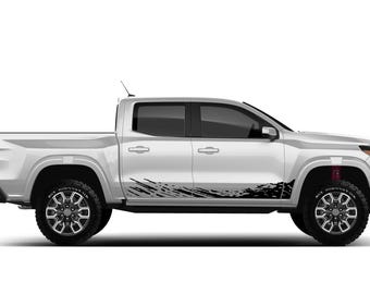 2x Stickers Sport Decal Vinyl Side Doors Mud Splash Graphics Compatible with Chevrolet Colorado 2015 - Present
