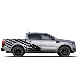 Big US Flag Graphic Design Decal Sticker Compatible with Ford Ranger 4x4 Crew Cap 2019 - 2023