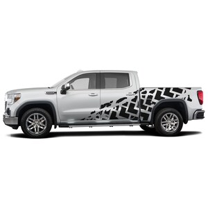 Sport Side Tire Trucks Stamp Decal Sticker Compatible with GMC Sierra 1500 Crew cab 2018 2019 2020 2021 4x4 Racing