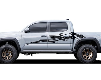 2x Brush Paint Door Left And Right Side Decal Sticker Compatible with Toyota Tacoma 2009 - 2021 off Road 4x4