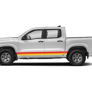Retro stripes graphic designs decals stickers vinyl compatible with Nissan Frontier 2005 - Present