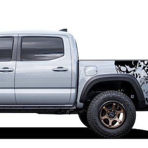 Scull Decal Sticker Sport Compatible with Toyota Tacoma Side Vinyl 2016 - 2023 nightmare Scull Bed Tailgate