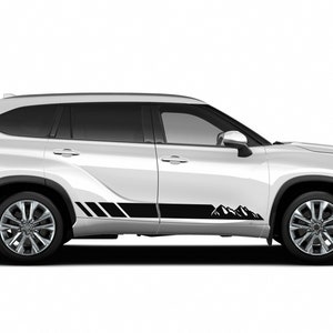 Calcomanías de vinilo con gráficos de rayas de montaña compatibles con Toyota Highlander