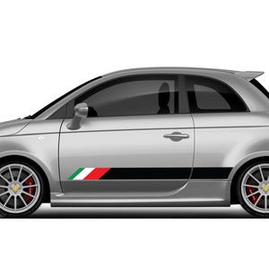 Sport racing retro stripes decals stickers lines edges  vinyl graphic design kit Compatible with Fiat F595 Abarth 2021 - Present