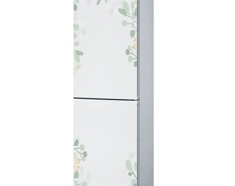 Olive Tree Design Home Refrigerator Door Decal Wrap Lamination - Kitchen Fridge Vinyl Sticker Flowers Design Fridge Art