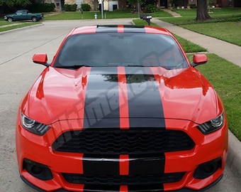 Calcomanía de rayas de cuerpo completo compatible con Ford Mustang Hood Wrap Sticker Sticker Vinyl Sport 2015 2016 2017 2018 2018 2019 2020 Tune Stripes