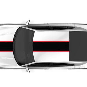 Full body center sport stripe with pinstripes decals sticker’s graphic designs compatible with Dodge Charger RT 2015 Hood Roof Truck