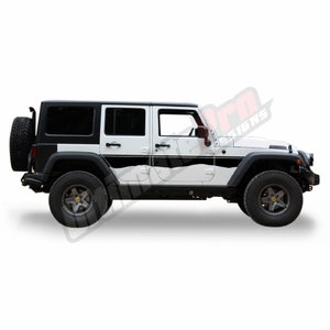 Set of Stripes Sticker Side Mirror modern Extreme Sport Decal Compatible with Jeep Wrangler JK 2006 - 2017 Rubicon Off Road 4x4