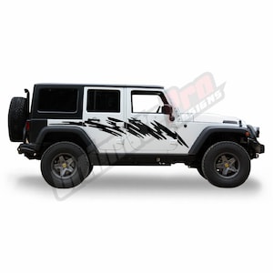 Sticker sport 4x4 pour portes latérales compatible avec Jeep wrangler JK 2006 - 2017 Rubicon Modern Off Road