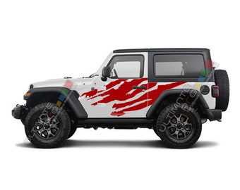 Side doors Mud Splash Sticker Sport Decal Vinyl Compatible with Jeep Wrangler JL 2 doors Off Road 4x4 2019 2020 – present Rubicon