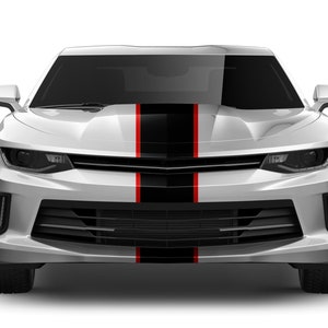 Full body center sport stripe with pinstripes decals sticker’s graphic designs compatible with Chevrolet Camaro 2016 - 2023 hood roof trunk