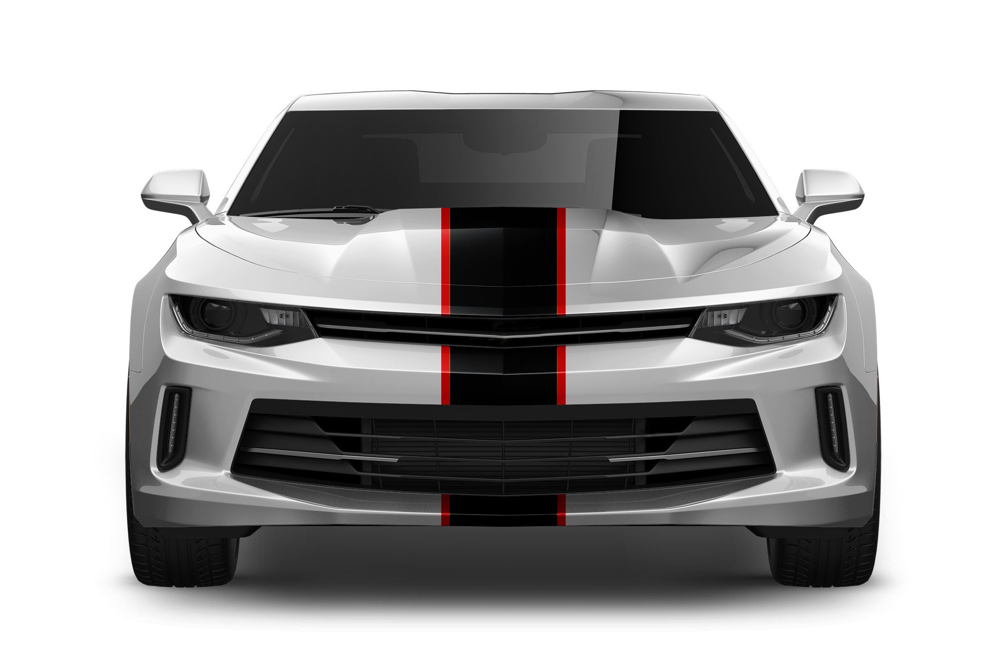 Full Body Center Sport Stripe With Pinstripes Decals Sticker
