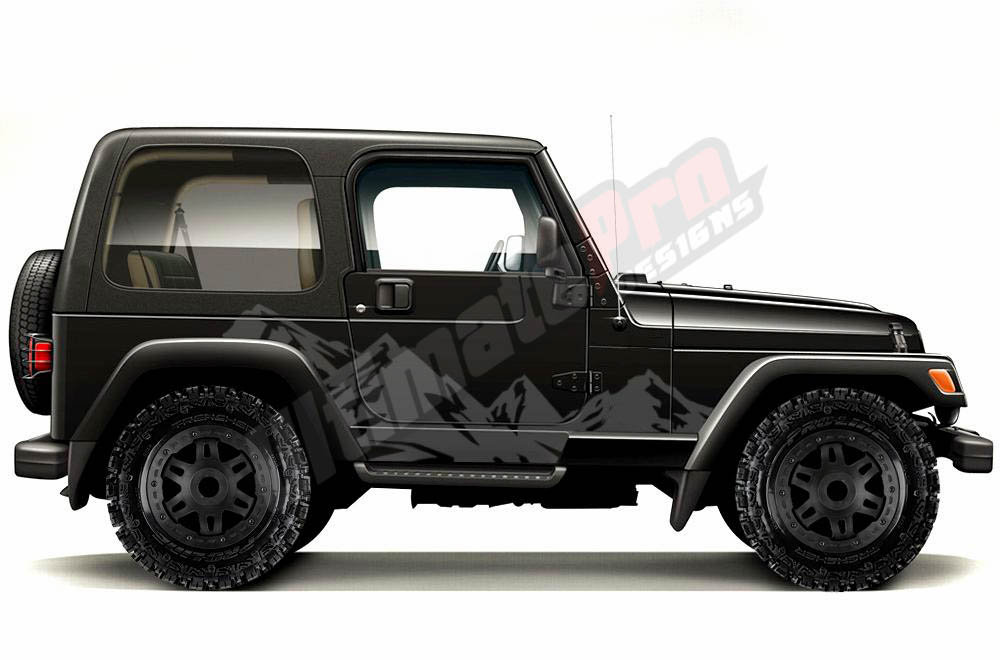 ワズ サイドドア マウンテン ステッカー スポーツ デカール ビニール