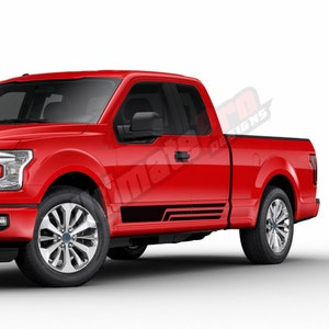Sportsticker compatibel met Ford F150 Super cab 2009-heden Sportsticker deur vinyl Racing spiegelstrepen 4 x 4 zijstrepen