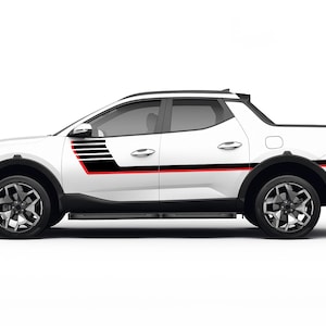 Sport side hockey stripes lines with pinstripe decals stickers vinyl graphic design compatible with Hyundai Santa Cruz 2022 - Present