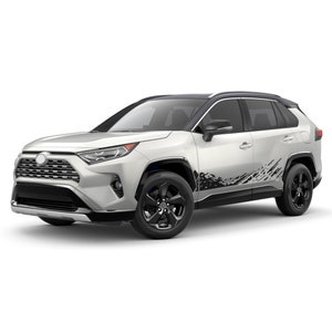 Set Of Sticker Sport Splash Decal Side Door Mud Vinyl  Compatible with Toyota Rav4 2019 2020 SUV Hybrid