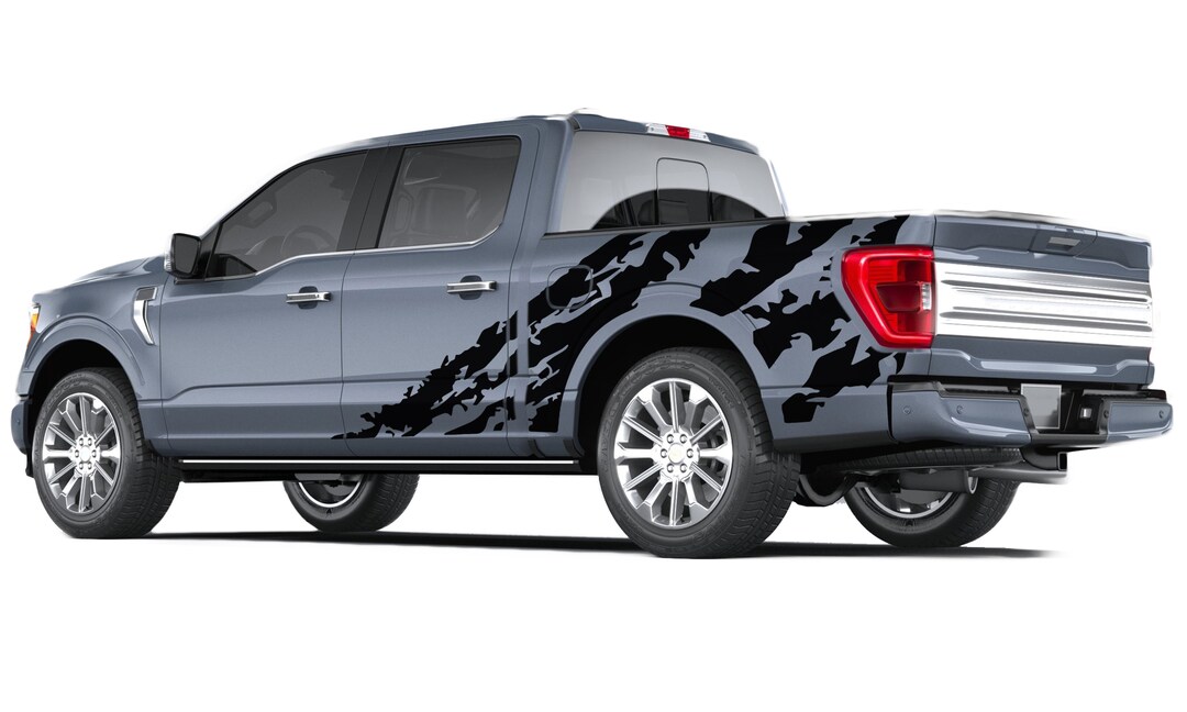 Calcomanía De Vinilo Metálico Plateado 4x4 Para Ford 2009-2014 – Gráfico Para Camioneta, Oracal