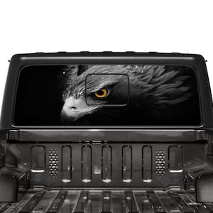 Wild Hawk Rear window Perforated Decal Sticker Flag Wavy Compatible with Jeep Gladiator 2020 - Present
