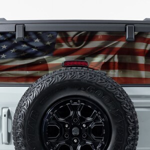 Perforated US Flag Design Sticker Decal Vinyl Compatible with Ford Bronco 2021 - Present