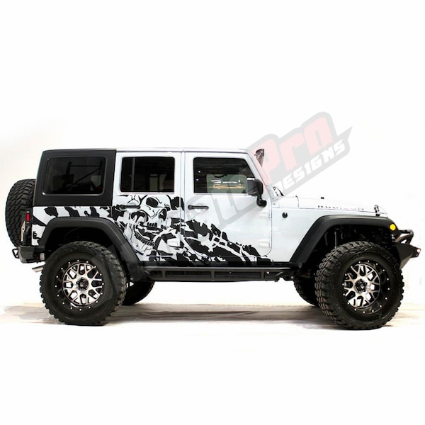 4x4 Nightmare Sticker Compatible with Jeep wrangler Jk 2006 - 2018 Rubicon Modern Off Road Side Doors Sport Splash Decal Vinyl