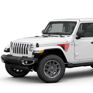 Decal Sticker Side Scoop Fender Flag Sport Decal Vinyl Compatible with Jeep Gladiator JT 2019 2020 Rubicon Modern Off Road us flag vinyl