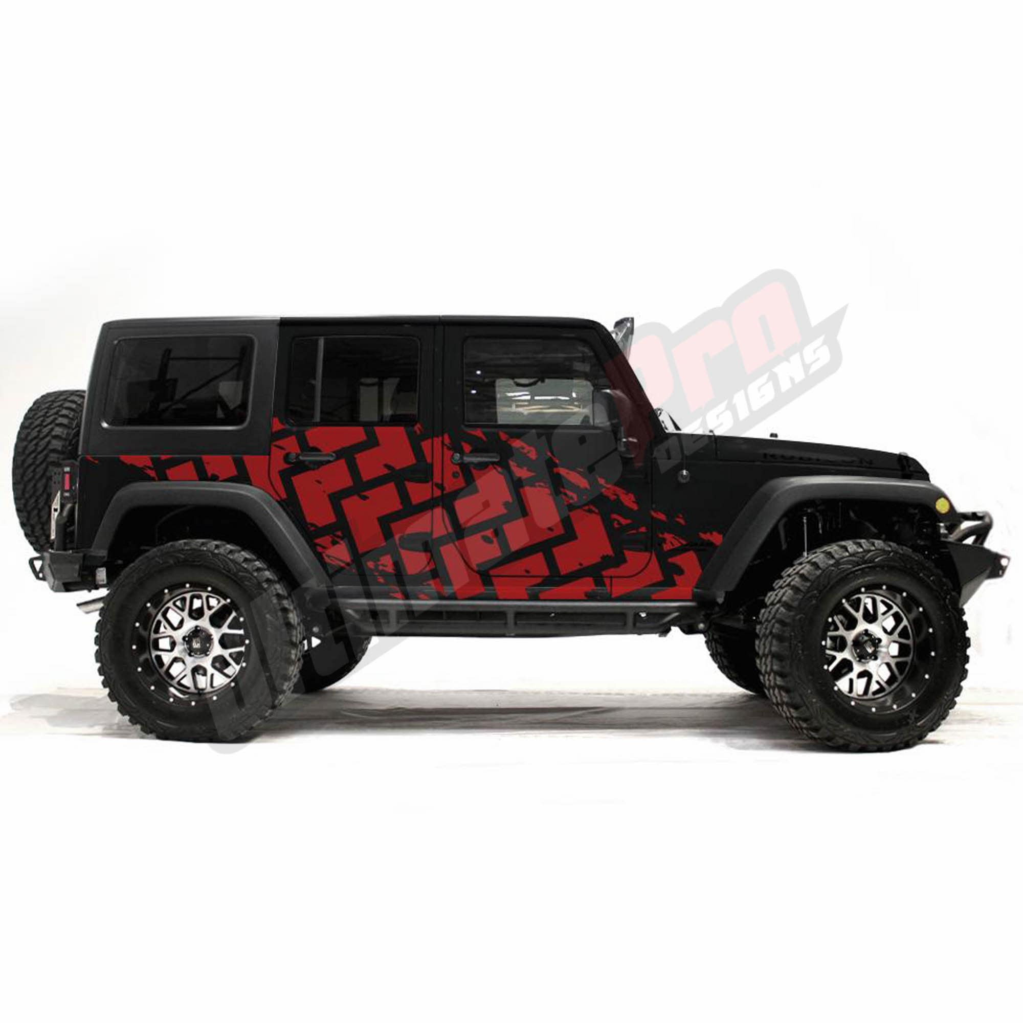 Decalcomanie Finestrini Posteriori Per Jeep Wrangler JK Unlimited 4 Porte 2007-2017 – Coppia Pannelli In Lega Alluminio Opaco