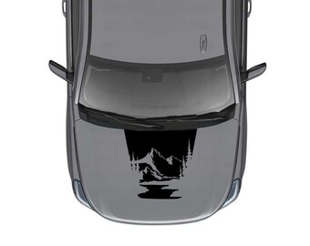 Hood Mountain Lake-grafik, vinylklistermärken, kompatibla med GMC Yukon 2015-2020