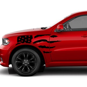 Porte laterali Decalcomanie Adesivo American Vinyl Sport Compatibile con Dodge Durango 2015 2016 2017 2018 2019 2020 2021 Decal US Flag Vinyl