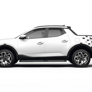 Tattered US flag decals stickers vinyl graphic design compatible with Hyundai Santa Cruz 2022 - Present