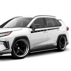 Calcomanía deportiva vinilo puerta lateral espejo calcomanía compatible con Toyota Rav4 2019 2020 SUV híbrido pegatina