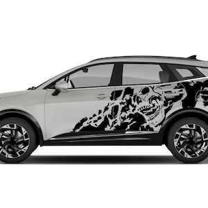 Nightmare skull decals sticker vinyl graphic design compatible with Kia Sportage 2023- Present