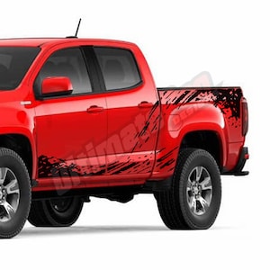 Bed - Doors Mud Splash Graphics Vinyl Decal Sticker Compatible with Chevrolet Colorado 2015 - Present