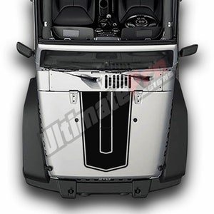 Strepen sticker compatibel met Jeep Wrangler JK 2006-2017 Rubicon motorkap sport sticker vinyl spiegel strepen 4 x 4 off-road scoop