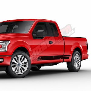Edge Stripes Compatible with Ford F150 Super cab 2009 - Present Mirror Fender Door Decal Sticker Stripes 4x4 Raptor Racing