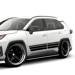 Vinilo deportivo para puerta lateral compatible con Toyota Rav4 2019 2020 SUV Hybrid Racing calcomanías laterales Fender