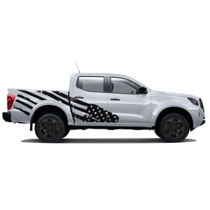 Side Big US Flag Graphics Decals Stickers Stripes Vinyl compatible with Nissan Navara