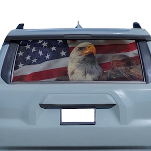 Eagle US America Perforated Rear Window Vinyl Decal Sticker Compatible with Toyota 4Runner  2010 - 2023