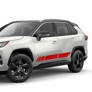 Sport Stripe Sticker Side Door Decal Vinyl Decal Compatible with Toyota Rav4 2019 2020 SUV Hybrid