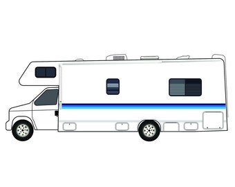 Motorhome Vinyl Graphics Stickers Set - Stripes Decals For Camper Van Caravan Horsebox