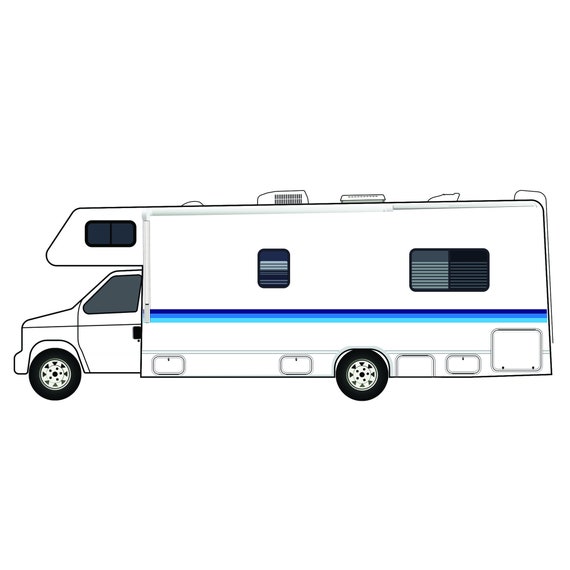 Motor Home Blue Retro Stripes Decals RV Graphics Vinyl Kits Etsy Canada
