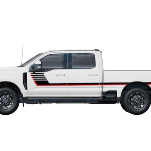Side Door Hockey Stripes Graphic Design Decal Sicker Vinyl Compatible with Ford F250 Super Duty 2023 - 2024