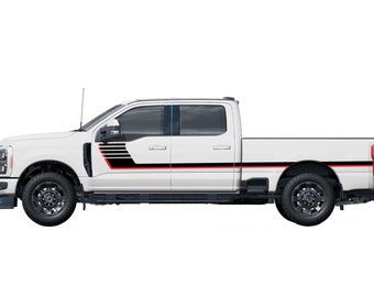 Seitentür Hockey Stripes Grafikdesign Aufkleber Sicker Vinyl Kompatibel mit Ford F250 Superduty 2023 - 2024