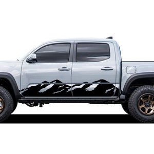 Mountains  Sport Wrap Decal Sticker Compatible with Toyota Tacoma crew Cab 2016 - 2023 Side Door 4x4 3rd Gen