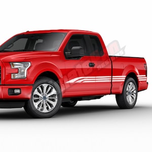 Strepen compatibel met Ford F150 Super cab 2009-heden sportstickers vinyl racespiegel strepen 4 x 4 zijsticker