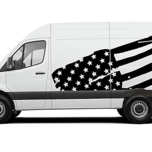 US flag graphics stickers decals vinyl compatible with Mercedes Sprinter Van